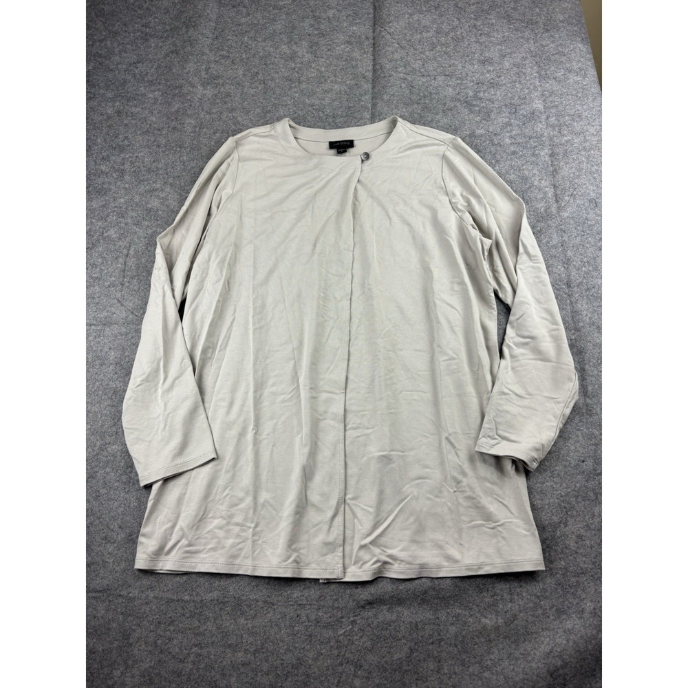 J Jill Wearever Collection Women's M Blouse Beige Quiet Luxury Minimalist Modern